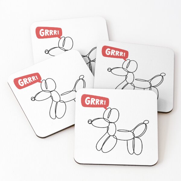 Item preview, Black Ink Party Balloon Dog - GRRR! designed and sold by PixelBadBunny.