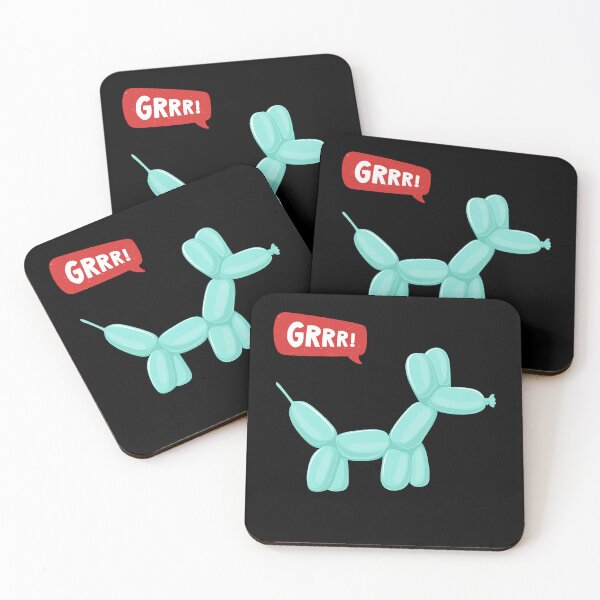 Item preview, Aqua Party Balloon Dog - GRRR! designed and sold by PixelBadBunny.