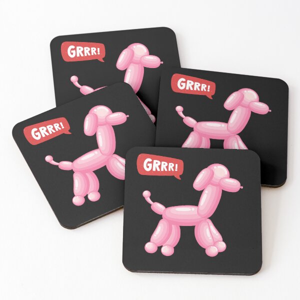 Item preview, Pink Cute Shaded Party Balloon Dog - GRRR! designed and sold by PixelBadBunny.