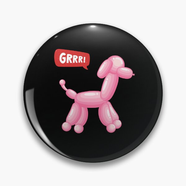 Item preview, Pink Cute Shaded Party Balloon Dog - GRRR! designed and sold by PixelBadBunny.