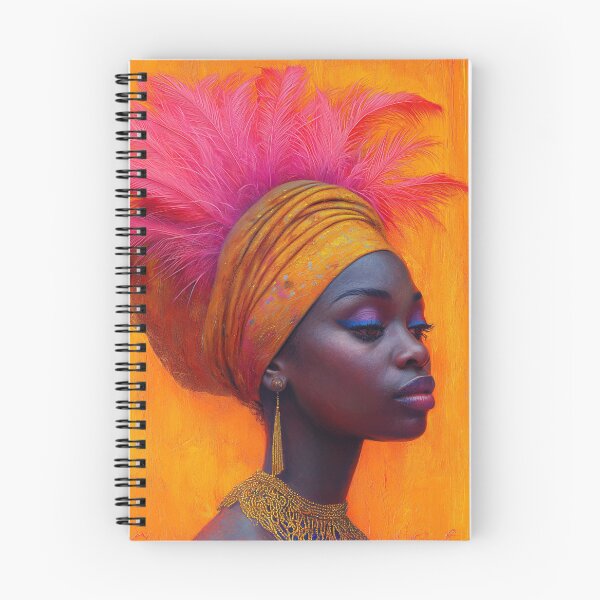 Item preview, African girl with feather headdress designed and sold by Rockwpapart.