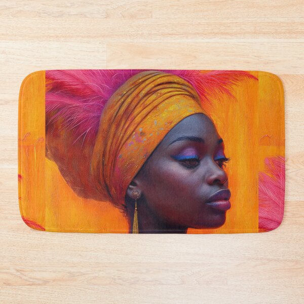 Item preview, African girl with feather headdress designed and sold by Rockwpapart.