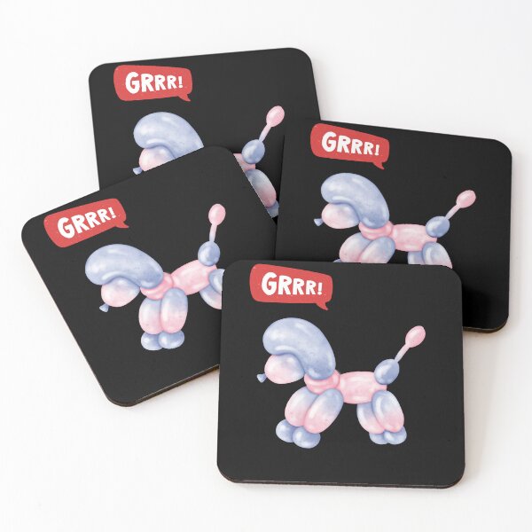 Item preview, Girly 3D Party Balloon Dog - GRRR! designed and sold by PixelBadBunny.