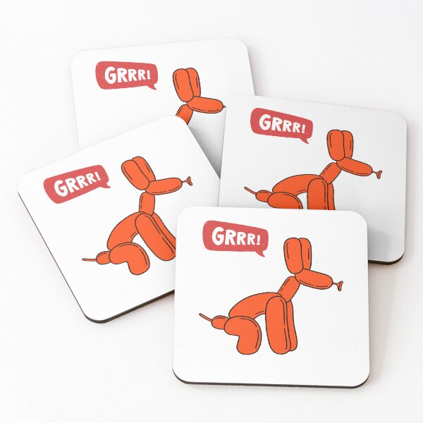 Item preview, Red Sitting Party Balloon Dog - GRRR! designed and sold by PixelBadBunny.