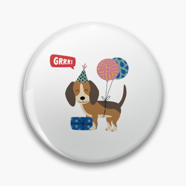 Item preview, Little Happy Party Balloon Dog - GRRR! designed and sold by PixelBadBunny.