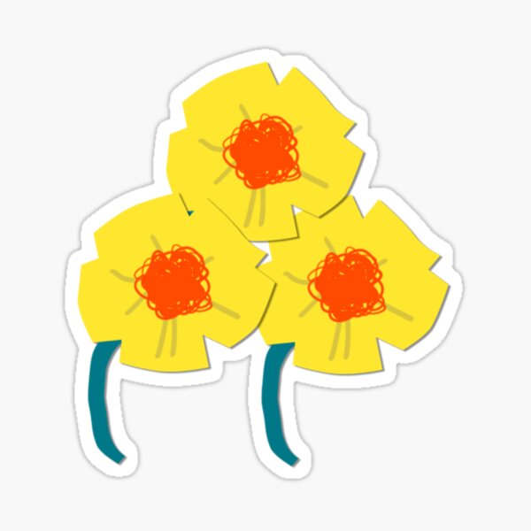 Yellow Daffodil Flowers Trio Sticker