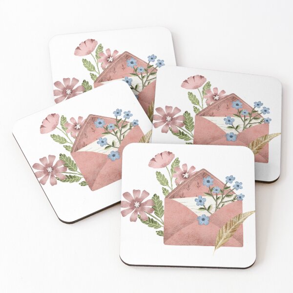 Item preview, Pink floral love letter envelope designed and sold by pinkyfish1010.