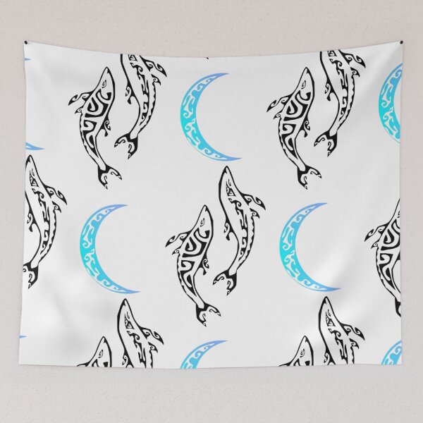 Item preview, Dolphins in the moonlight designed and sold by Nesian-Tahiti.