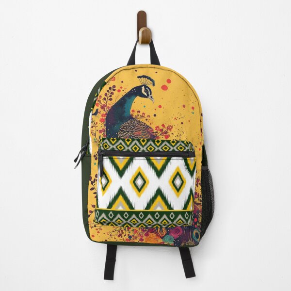 Item preview, A vibrant peacock adorned with flowers designed and sold by DesignVistaHub.