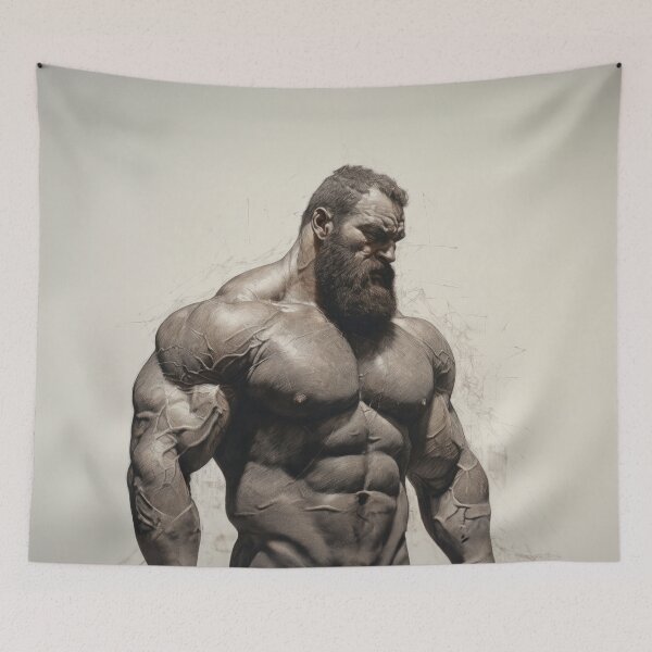 Item preview, Muscle Bear Charcoal Drawing designed and sold by BeautyofMasc.