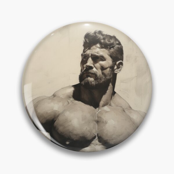 Artikelvorschau, Muscle Bear Charcoal Drawing entworfen und verkauft von BeautyofMasc.