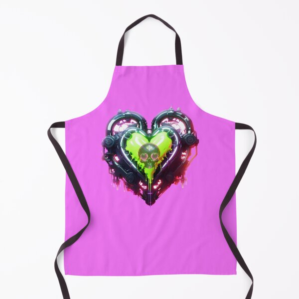 Item preview, Pink Glow Bionic Heart Green Drip & Black Skull designed and sold by Rogue Wizard.