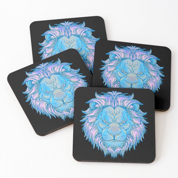 Item preview, Light blue lion head with flowing mane with pinkish highlights designed and sold by DaveDanchuk.