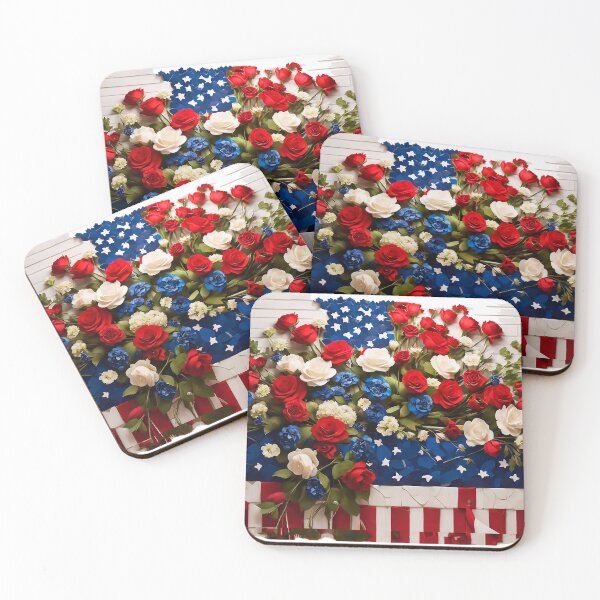 Item preview, American Flag Floral design designed and sold by OnlyClassicArt.