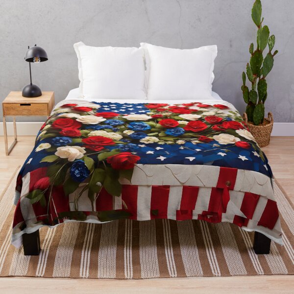 Item preview, American Flag Floral design designed and sold by OnlyClassicArt.