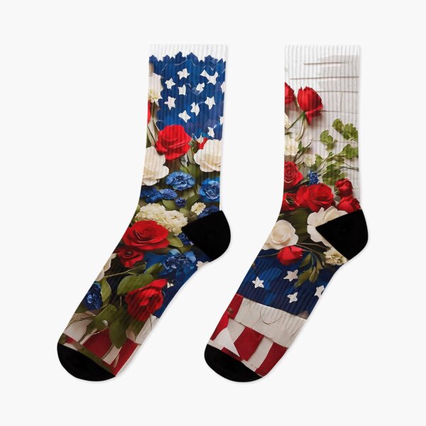 Item preview, American Flag Floral design designed and sold by OnlyClassicArt.