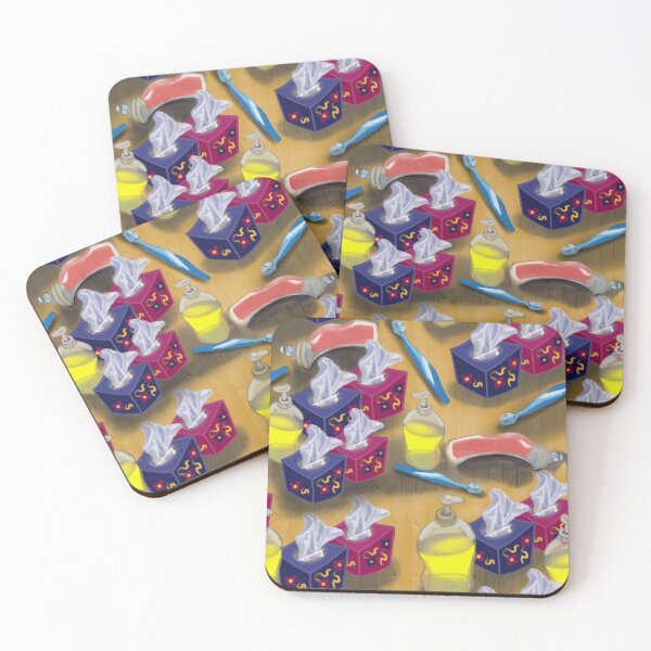 Item preview, Bathroom counter with toiletries toothpaste brush soap cleaning  designed and sold by goldsmudge.