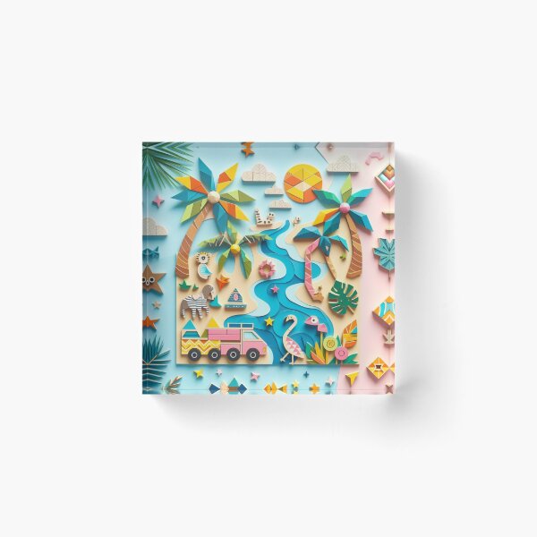 Item preview, Tropical Paradise: A Vibrant, Handcrafted Art Piece designed and sold by Wonderall.