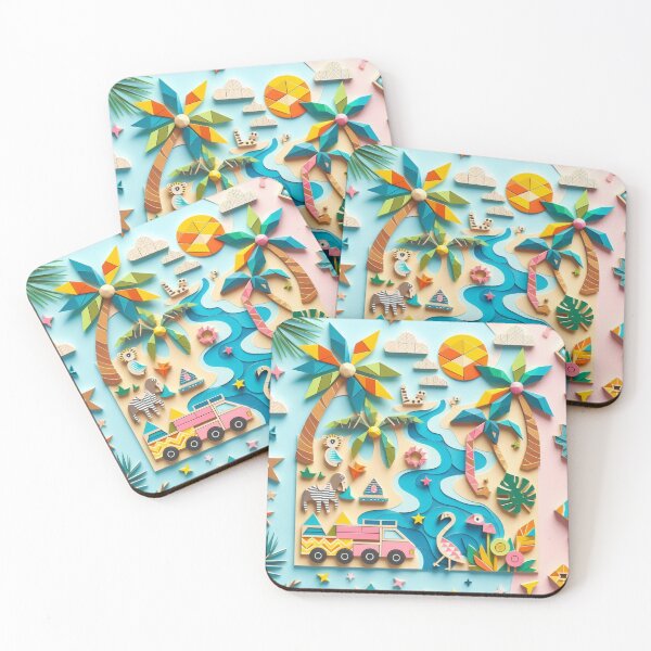 Item preview, Tropical Paradise: A Vibrant, Handcrafted Art Piece designed and sold by Wonderall.