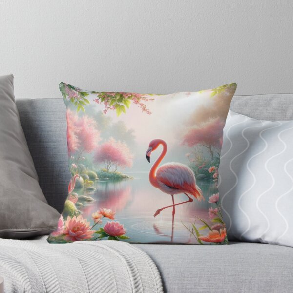 Item preview, Coral Ballet - Flamingo's Dance Amidst Vibrant Coastal Waters designed and sold by ProgressMagnet.