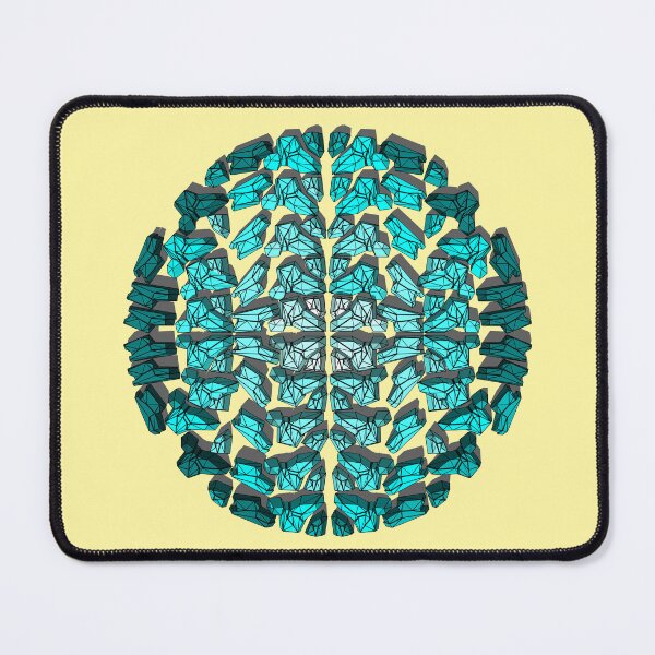 Item preview, 3D gradient blue crystals mandala designed and sold by m-yoga-store.