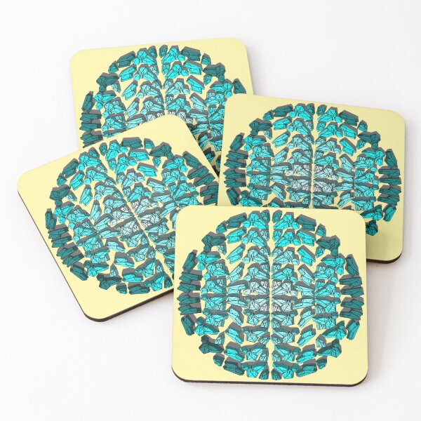 Item preview, 3D gradient blue crystals mandala  designed and sold by Whimsy Trail Co.