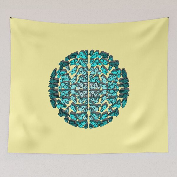 Item preview, 3D gradient blue crystals mandala  designed and sold by m-yoga-store.
