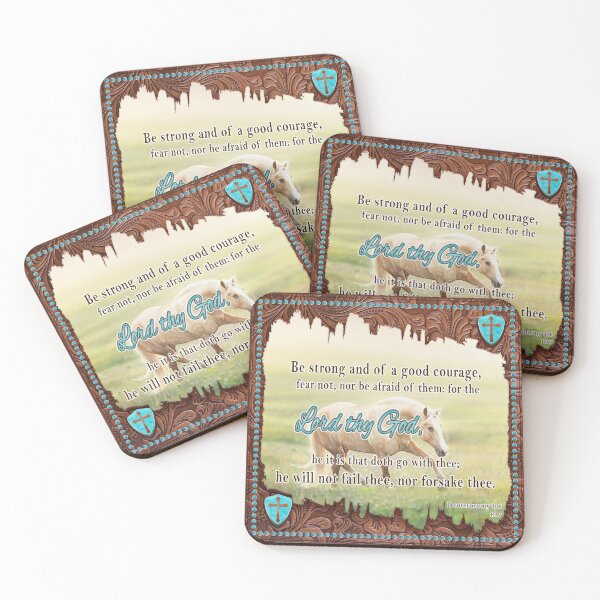 Item preview, Be Couragous... Deuteronomy 31:6 - Western tooled leather with turquoise accents  designed and sold by whds.