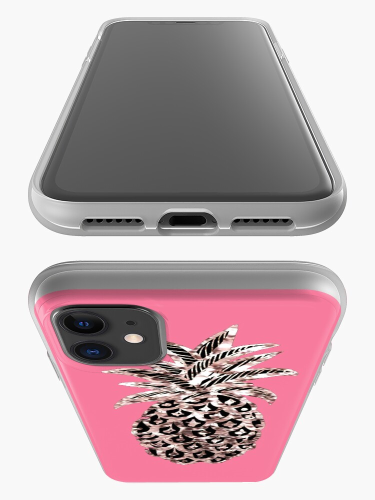 Alternate view of Pink pineapple Metallic iPhone Case & Cover