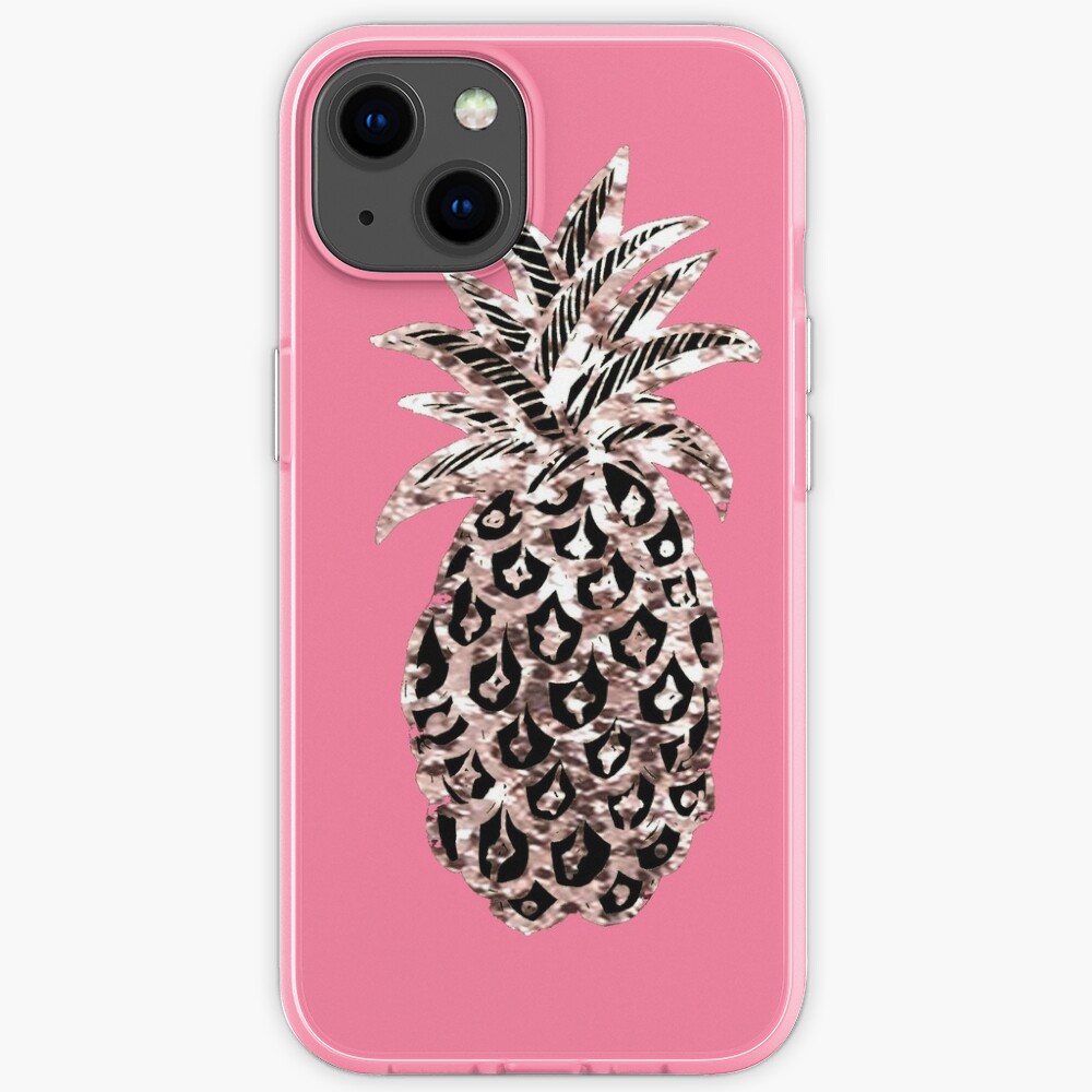 Pink pineapple Metallic  iPhone Case