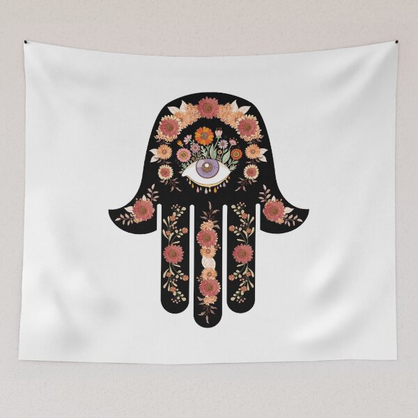 Item preview, Floral All Seeing Eye Hamsa Hand designed and sold by hamsasoul.