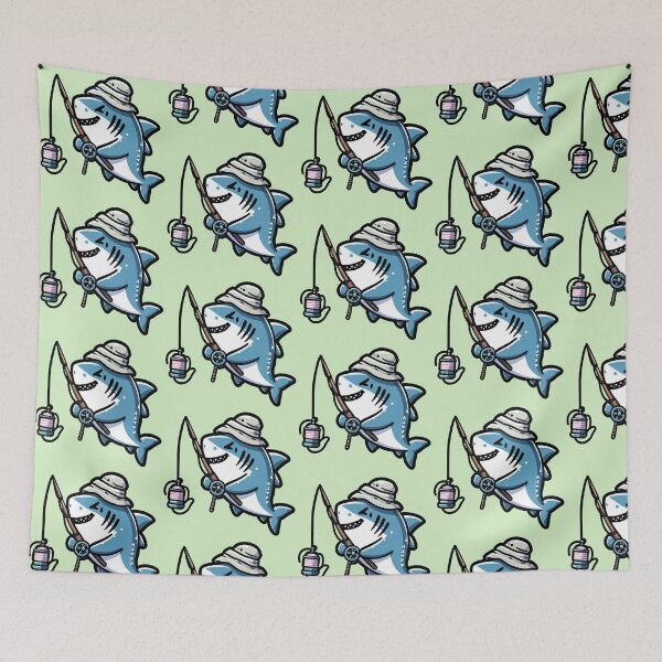 Item preview, fishing shark cartoon designed and sold by winaidigidesign.