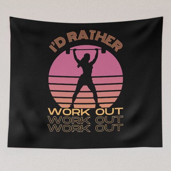 Item preview, I'D RATHER WORK OUT designed and sold by Thehatinthecat.