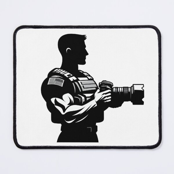 Item preview, Cartoon Style of Muscular Army Photographer designed and sold by MyPixelmate.