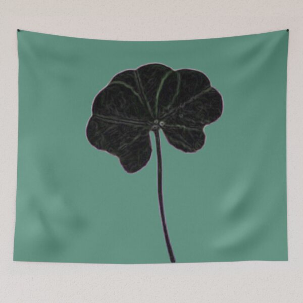 Item preview, Mint Green Black Minimalist Real Five Leaf Clover designed and sold by kattakitty.