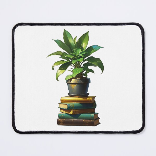 Item preview, Potted Plant and Gilded Books designed and sold by BovineDesignsCA.