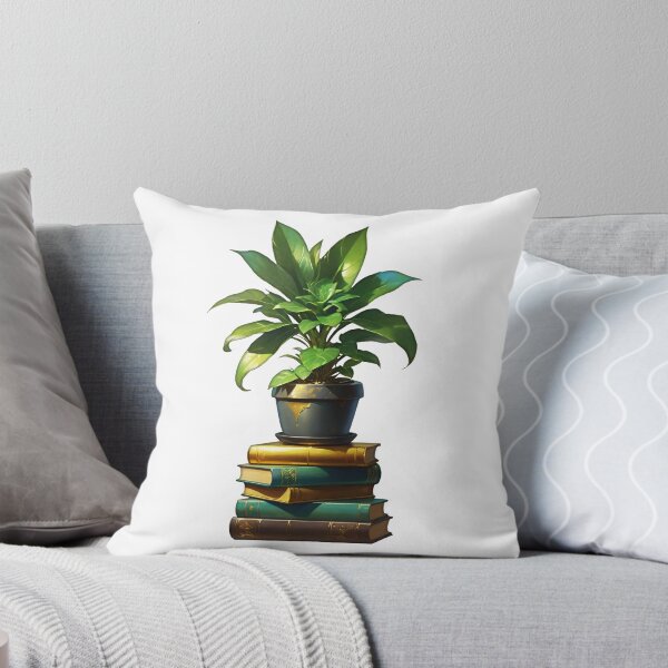 Item preview, Potted Plant and Gilded Books designed and sold by BovineDesignsCA.