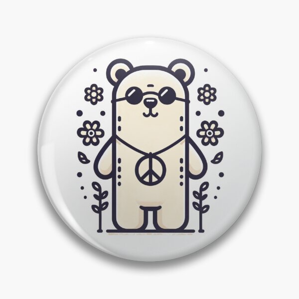 Item preview, Cute Hippie Bear with a Peace Sign designed and sold by YuckUncky.