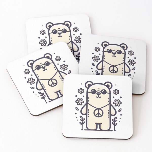 Item preview, Cute Hippie Bear with a Peace Sign designed and sold by YuckUncky.