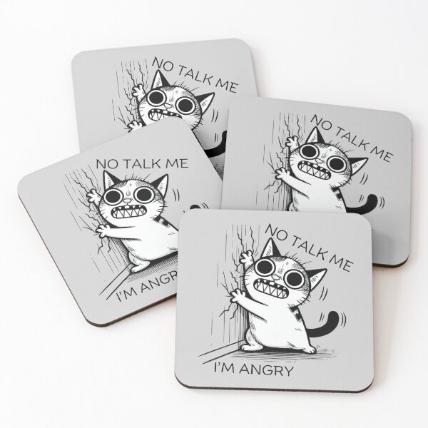Item preview, No Talk Me, I'm Angry Cats designed and sold by VerveVerseBoo.