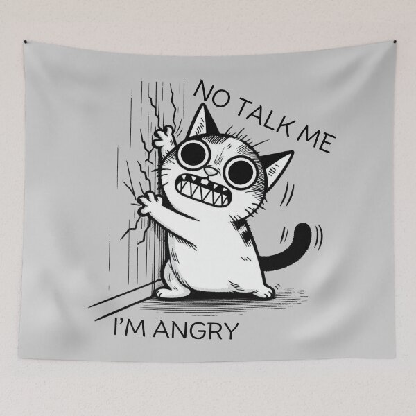 Item preview, No Talk Me, I'm Angry Cats designed and sold by VerveVerseBoo.