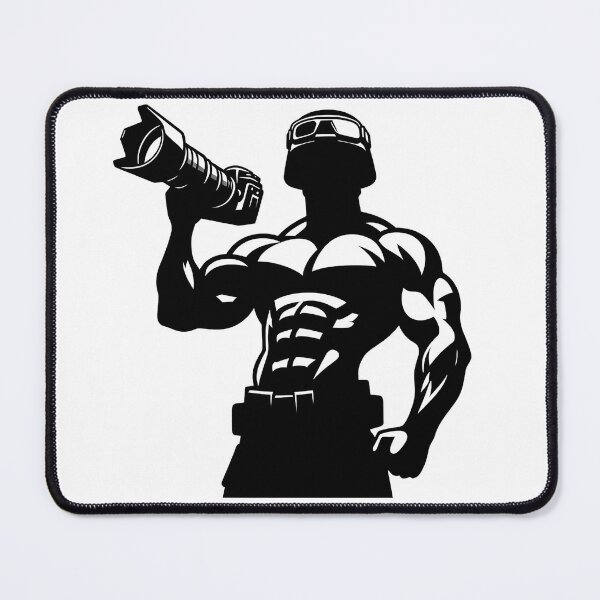 Item preview, Silhouette of Muscular Army Photographer designed and sold by MyPixelmate.