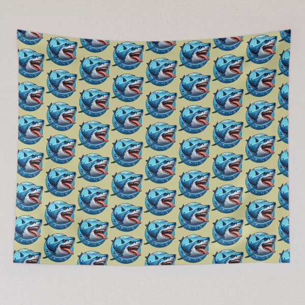 Item preview, cartoon blue shark T-shirt designed and sold by winaidigidesign.
