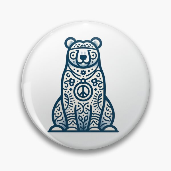 Item preview, Cute Hippie Bear with a Peace Sign designed and sold by YuckUncky.