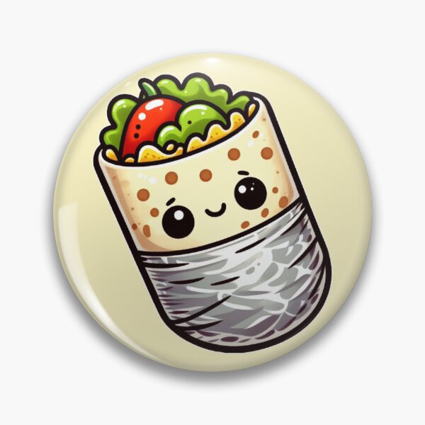 Artikelvorschau, Mit Folie umwickelter Kawaii-Burrito entworfen und verkauft von AmberRoseWrites.