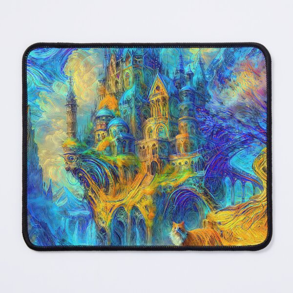 Item preview, Abstract abstraction of castle and cat. DeepDream designed and sold by blackhalt.