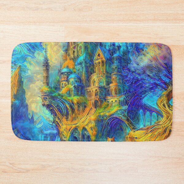 Item preview, Abstract abstraction of castle and cat. DeepDream designed and sold by blackhalt.