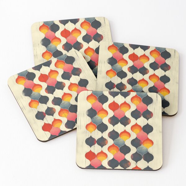 Item preview, Aesthetic Minimalist Combinations in the style of rounded shapes with wood painted style designed and sold by GregInJapanShop.