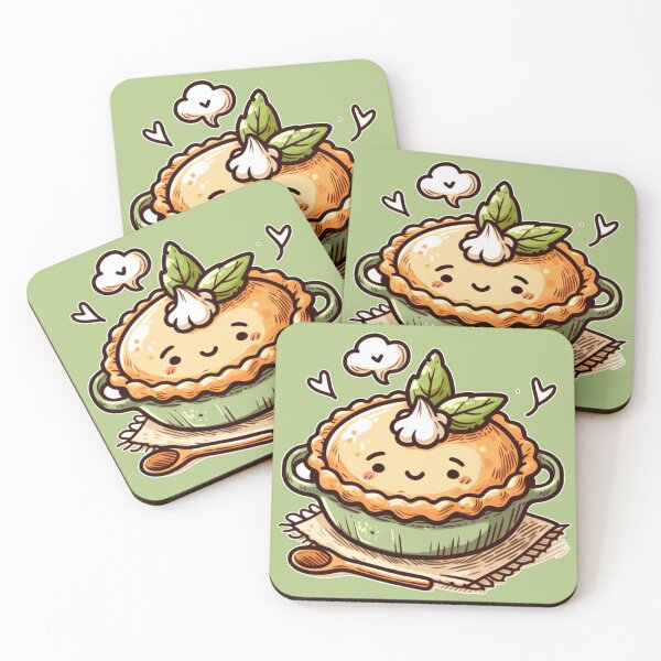 Item preview, Green Kawaii Chicken Pot Pie designed and sold by AmberRoseWrites.