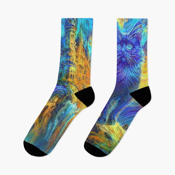 Item preview, Abstract abstraction of castle and cat. DeepDream designed and sold by blackhalt.